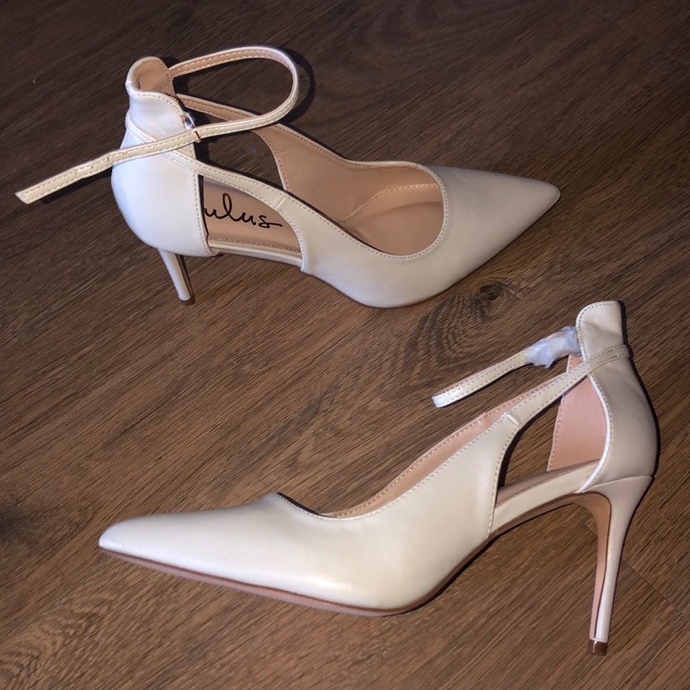 Eggshell Strappy Heel